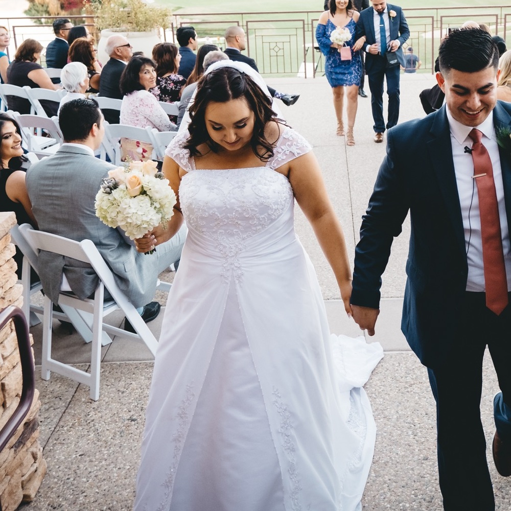 A-Line beaded wedding dress